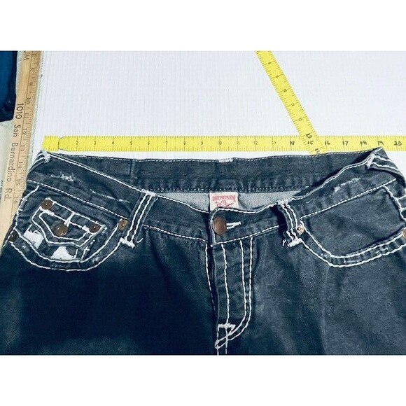 True Religion Billy Super T Straight Jeans Sz 40 Fits 38x31.5 Black Button Fly - Picture 7 of 16